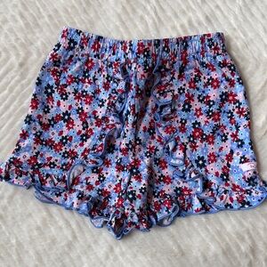 Rufflebutts Red White and Bloom Ruffle Shorts